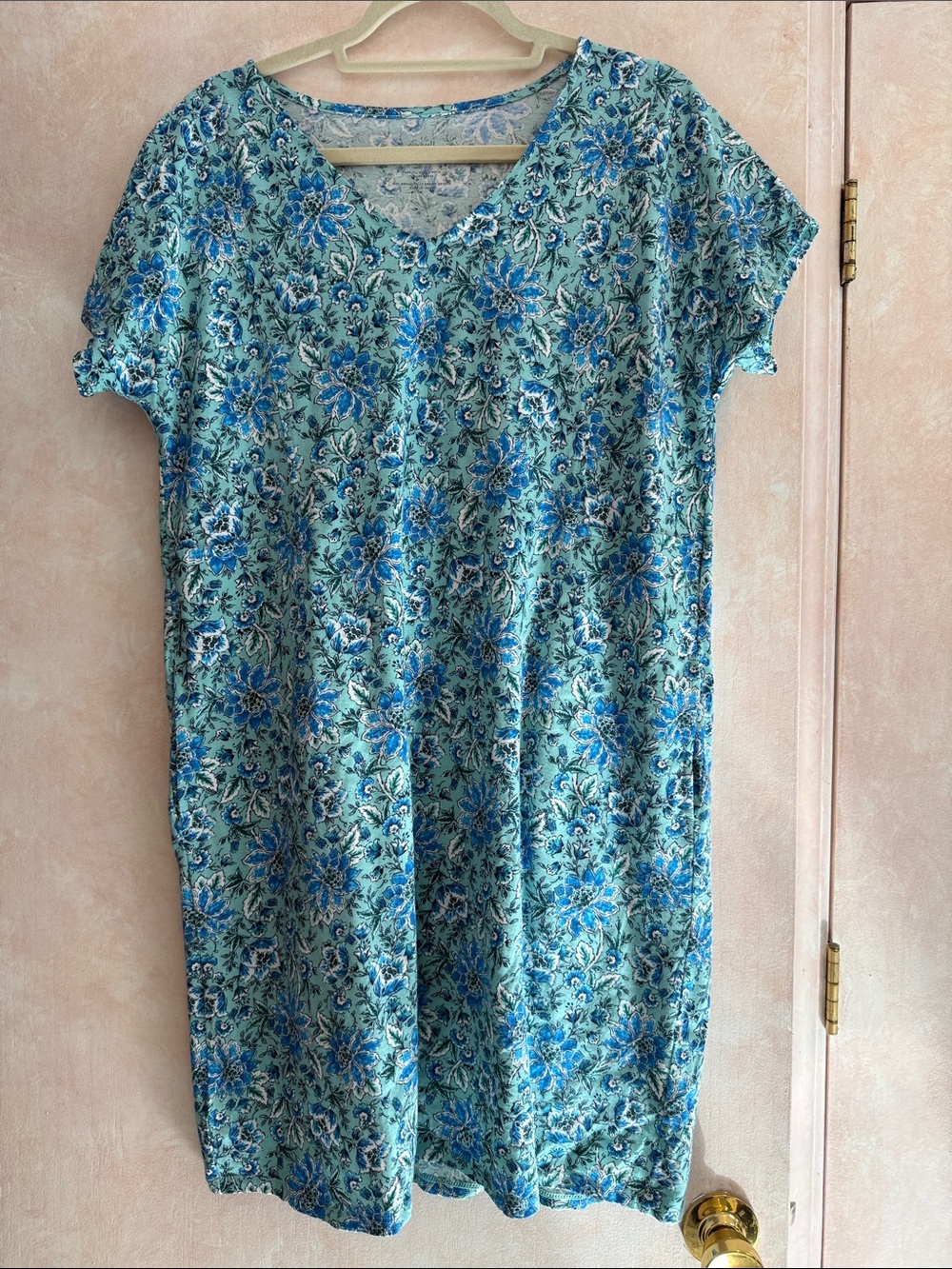J. Jill Aqua and Blue Floral Mini Dress